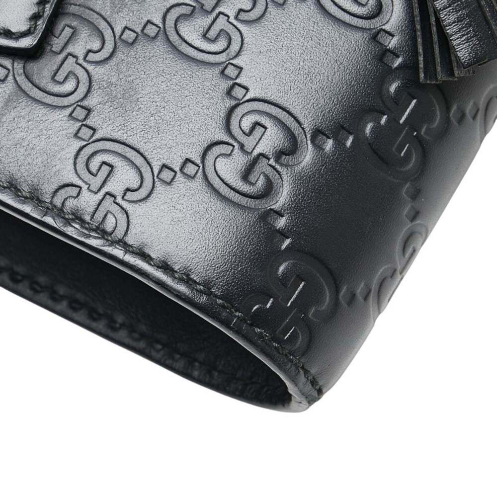 GUCCI Black Leather Horsebit Shoulder Bag - Picture 9 of 15